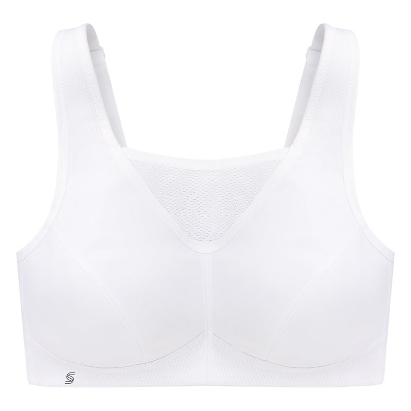 Glamorise Full Figure Plus Size No-Bounce Camisole Sports Bra Wirefree #1066 White - Image 4
